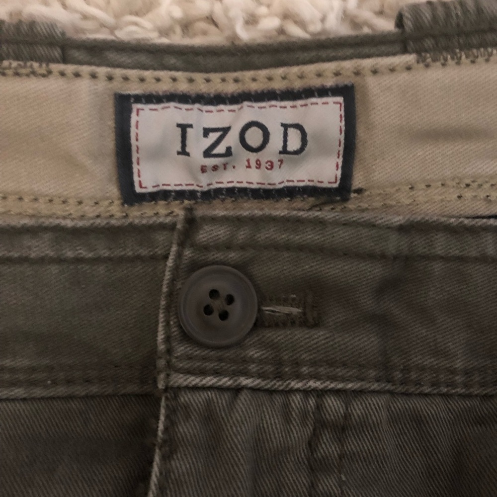 IZOD Cotton Cargo Shorts Sz 34 - Picture 5 of 9